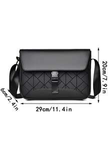 2025年新款菱形图案男士单肩包，时尚斜挎胸包，百搭男士手提包 - 彩色 - 查看 6