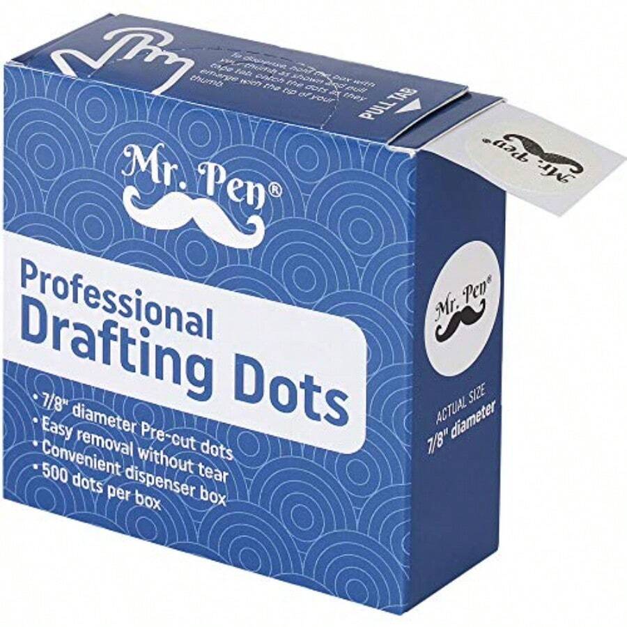 SHUS0146-Mr. Pen Professional Drafting Dots 500 Pieces Drafting Dots Art Tape Tape Dots Artist Masking Tape Back To School Supplies - 藍色 - 查看 1