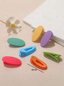 30个随机马卡龙色方形塑料发夹，小号刘海和侧发夹，可爱简约日常佩戴，爪夹，发夹，发夹，发夹，发夹 - 彩色 - 查看 6