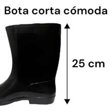 Bota Plástico Impermeable Lluvia Llanera Antiderrapante, Cómoda y Segura para Lluvia o Actividades al Aire Libre Protege tus pies. Ideal Días de Lluvia, Trabajos en el Campo, Jardinería, Pesca o Cualquier Actividad al Aire Libre.  Cowboy  Básico    Vacaciones - Negro - Ver 5