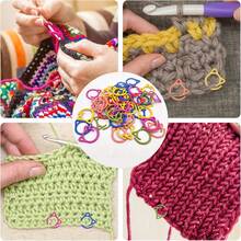 24-100 件多色猫耳形金属针织针迹标记,开口螺旋金属锁环,小猫金属钩针标记,适用于 DIY 纱线针织钩针缝纫、针织项目计数器和配件 - 彩虹色 - 查看 10