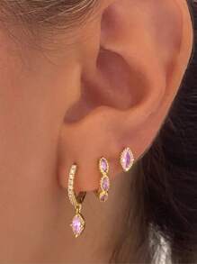 3PCS 925 Sterling Silver Flower Studs Small Cubic Zirconia Helix Earrings Dainty Tragus Cartilage Studs Cherry Blossom Ear Piercing Jewelry Gifts For Girls Teens Valentines