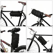 2.5L Large Capacity Bicycle Handlebar Bag, Waterproof Bike Accessories, Bicycle Frame Front Bag With Zipper And Shoulder Strap