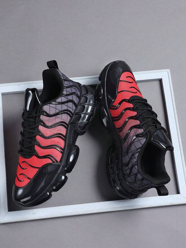 Low Top Men's Sports Shoes Sneakers Men Casual Running Shoes Jogging Shoes Male Walking Shoes Fashionable Omder Gradient Red Color Footwear Tennis Streetwear
