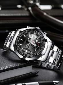 2件套 时尚商务男童手表 | 石英机芯 | 日历显示 | 周年纪念日、父亲节、生日、节日礼物（男童适用） - 彩色 - 查看 11