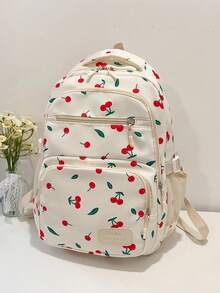 Set de 3 mochilas con estampado de lazo de nailon, mochila plegable de gran capacidad con múltiples bolsillos y cremallera impermeable, adecuada para adolescentes, estudiantes de secundaria y universidad, mujeres para uso diario, ir y venir, viajes, regalo del Día de San Valentín - Rojo - Ver 6