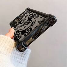 Funda de Teléfono con Patrón de Mariposa de Línea Negra para Samsung S25 S24 S23 S22 S21 FE Ultra Plus 4G 5G, Resistente a Impactos, Transparente, Cubierta Trasera Suave - Colores mixtos - Ver 5