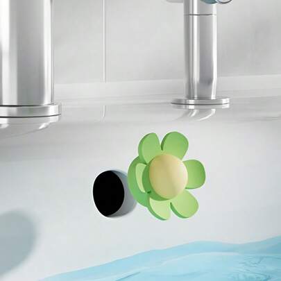 2 piezas/1 pieza Tapón de rebosadero de fregadero de silicona, cubierta de rebosadero de lavabo con diseño floral, tapón de drenaje de bañera, accesorios de baño, herramientas de baño