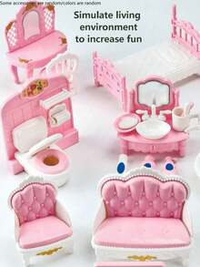 1 件娃娃屋家具及配件套装娃娃屋家具套装迷你娃娃屋家具 1 12 比例卧室客厅浴室家具配件(部分配件随机/颜色随机) - 彩色 - 查看 10