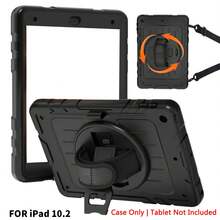 1 个库存保护套兼容 iPad 第 10/9/8/7/6/5/4 代 8.3'' 10.9/11''/ 9.7''、iPad 11(A16 2025) iPad (A16) 11 英寸第 11 代 2025 Galaxy Tab A8 10.5 英寸 2022 带 PET 薄膜 iPad Pro/Air6/Air7 11 2018/2020/2021/2022/2024/2025 防震保护套带铅笔架 [360° 旋转手带] 和支架 - 黑色(附黑色肩帶) - 查看 41