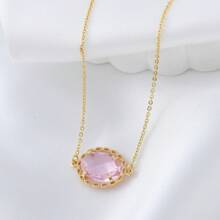 1 件不锈钢彩色 12 颗诞生石吊坠 DIY 配饰项链女款十二生肖立方彩色锆石吊坠