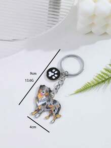 1 pièce Porte-clés mignon de dessin animé de caniche animal, accessoires de voiture de la Saint-Valentin, breloques de sac, décoration scolaire animale