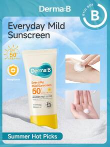 DERMA:B DermaB Protector solar suave diario SPF50+ PA++++ 50ml - Suave y resistente al agua | Hidratante, sin grasa, para piel sensible y bebés - Protector solar suave diario FPS 50+ PA++++ - Ver 1