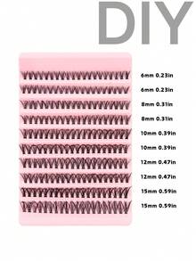 200 Stück D-Curl DIY Cluster Wimpern, natürlich weich, segmentierte Wimpernverlängerungen Make-up, für den perfekten fließenden Look, natürliches Aussehen, gemischte Länge 6-15 mm, anfängerfreundlich und wiederverwendbare Wimperncluster, Wimperncluster, Einzelwimpern, Wimpern, Falsche Wimpern