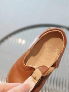 Girls Doll Shoes Classic Retro Wedding Party Round Toe Comfortable - 棕色 - 查看 5