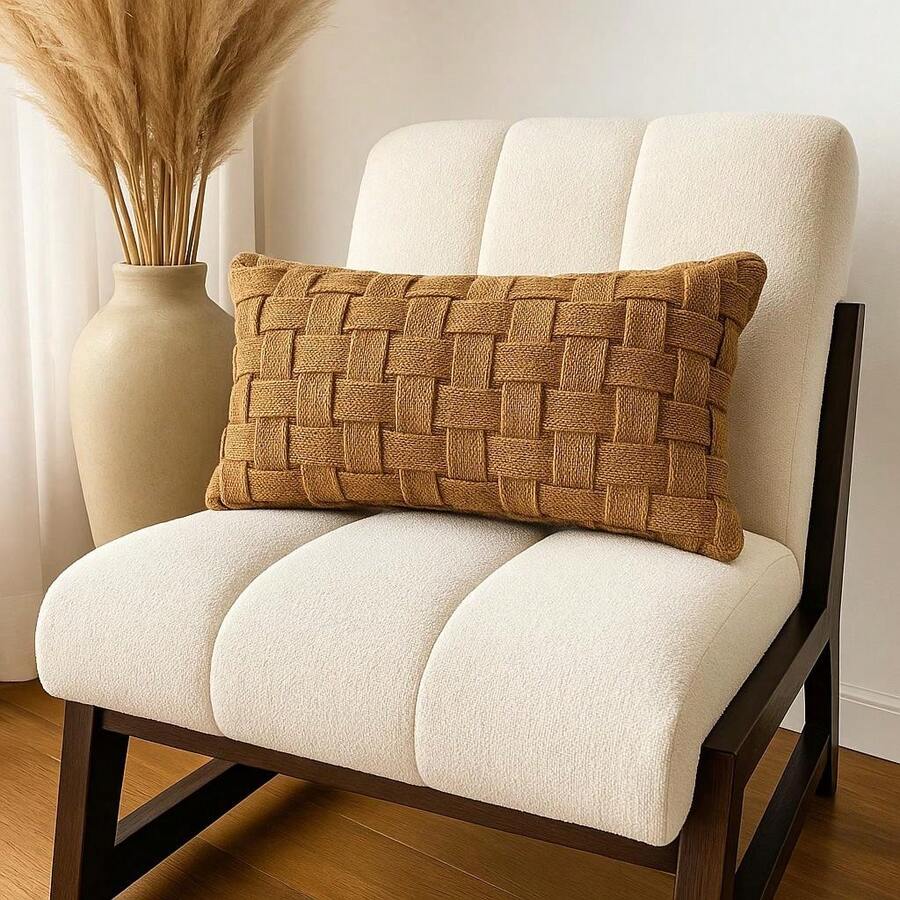 Macrame Baguette Cushion Cover Boho Rustic Nordic 100% Cotton 30CM X 60CM - Chocolate Brown - View 1