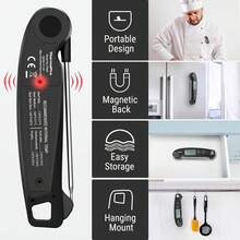 ThermoPro TP605 - Termómetro digital de lectura instantánea para cocinar, termómetro de alimentos impermeable con retroiluminación y calibración, sonda digital para cocina, parrilla al aire última - 1 - Ver 8