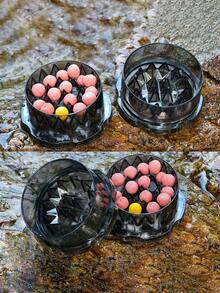 SOUGAYILANG 1 pieza Caja portátil de molienda de cebo de PVC para pesca de agua dulce europea, molinillo de cebo transparente, accesorio de pesca