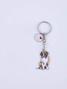 1 pièce Porte-clés mignon de dessin animé de caniche animal, accessoires de voiture de la Saint-Valentin, breloques de sac, décoration scolaire animale