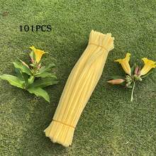 100/200pcs Golden Yellow Orange Pipe Cleaner + 1pc Step-By-Step Video, Golden Orange Pipe Cleaner For Craft Foldable Chenille Rod Pipe Cleaner, Orange Chenille Stems, Valentine's Day, Ramadan Christmas Craft Pipe Cleaner For DIY Craft And Cleaning, Chenille Stems, Home Handmade Decorations, Flexible And Durable DIY Art And Creative Handicraft Project Decoration, Can Be Used As Graduation - Multicolor - View 5