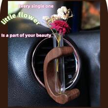 One Set, , Solid Wood C-Shaped Car-Mounted Flower Vase, A Car Console Air Outlet Flower Vase, A Hydroponic Flower Pot, Artistic Car Accessories, Car Flower Vase, Small Flower Vase, Daily Good Mood, Scented Flower Vase, Car Essential Items, A Gift For Dad, A Gift For Mom, A Gift For A Friend, A Gift For A Girlfriend, A Gift For A Boyfriend, A Souvenir, A Gift, Birthday Gift, - Multicolor - View 3