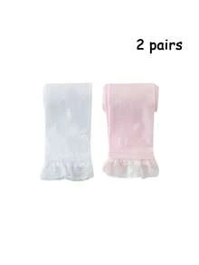 1/2/4 Pcs Girls Lace Trim Capri Pants, Lightweight Breathable Girls Princess Leggings For Summer - Multicolor - View 24