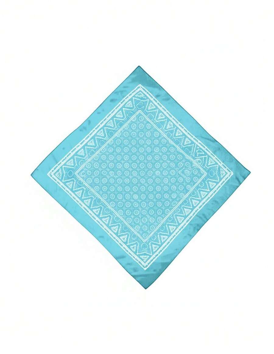 Don Calcetin 12 Paliacates Pañuelo Pashmina Bufanda Algodón Alta Calidad - Celeste - Ver 1