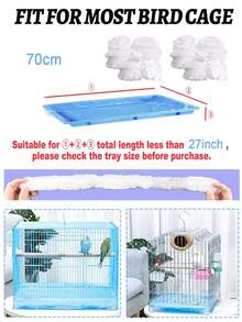 10/20/30/50pcs Stretchable Plastic Liner Pads For Rabbit Cages, Pet Supplies, Leak-Proof Tray Liners, Easy To Clean - White - View 6