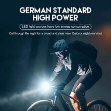 1 件超亮 USB 可充电自行车灯，强力自行车前灯，5 种灯光模式，易于安装，适合男女儿童公路山地自行车 - 黑色 - 查看 9