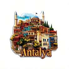 1 pieza Imán de nevera con paisaje urbano 2D - Adecuado para regalar a amigos en vacaciones, múltiples imanes de acrílico y goma blanda aplicables a puertas metálicas, refrigeradores, armarios de almacenamiento - Regalo decorativo creativo para el hogar para amantes de los viajes, graduación, aniversario, Navidad, Acción de Gracias, Imán de refrigerador