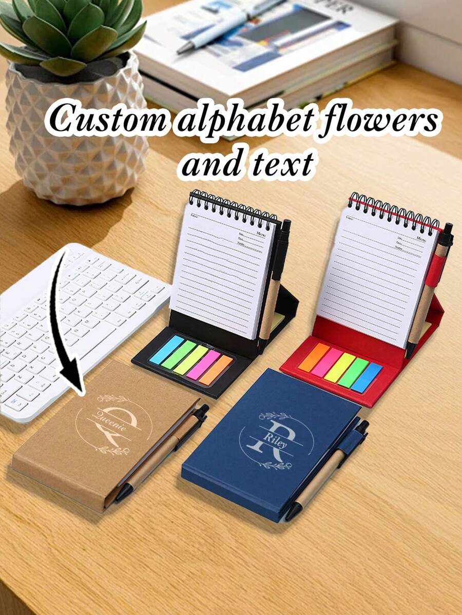 1 قطعة (مع قلم) مجموعة دفتر ملاحظات جيب مخصصة، مع نص وتصميم مخصص، مناسبة للعمل والمعلومات المنزلية والدراسة، أقلام تحديد ملونة، علامات كتب، لوازم مكتبية ومدرسية، هدايا قرطاسية، متعددة الوظائف، زخرفية، قابلة لإعادة الاستخدام، حديثة، ملونة، جميلة، رجعية، كرتونية