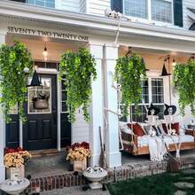 4pcs/2pcs Artificial Eucalyptus Vine Leaves, Fake Flower Wall Hanging Decor, Home/Garden/Restaurant Decoration Artificial Plants, Hanging Plant Vine Backdrop Green Plants - Green - View 3