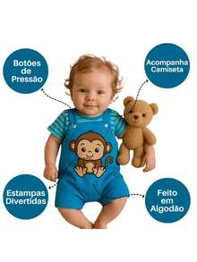 4-Piece Baby Boy's Overalls Kit: 2 Overalls + 2 Summer Farm T-Shirts, 0 To 6 Months - Boys - View 6