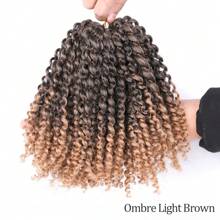 8 英寸卷曲渐变色 3 件 Marly Bob 接发 Jerry 钩针编织蓬松非洲卷曲钩针辫子合成发短蓬松非洲弹簧扭结钩针编织发女士非洲卷曲头发钩针辫子合成钩针接发日常使用