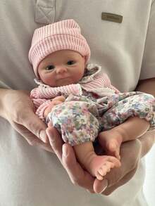 1 pezzo Bambola neonata in silicone morbido da 13 pollici, con due set di vestiti, bambola reborn che può aprire la bocca, dipinta in modo realistico come un neonato, inclusa una bottiglia per l'allattamento, anatomicamente accurata, bambola realistica come regalo per bambini - Multicolore - Visualizzare 9