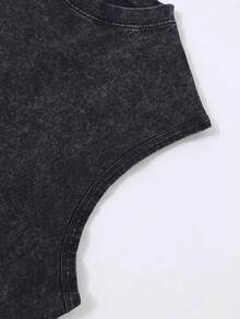 230g Double-Sided Washing, Beer Denim Printed Vest, High-Quality Batik Cotton Vintage Fashion Brand T-Shirt, Men's Vest, Beach, Summer Explosions, Holiday Gifts, Men's Wear, Gifts For Friends. - 黑色 - 查看 5