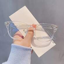 Fashion Transparent Glasses - Oval Square Frame, Blue Light And Radiation Protection, Suitable For Large Faces, Lightweight Plastic Frame, Unisex Digital Screen And Daily Wear, Modern Style Durable Goggles, Exclusive For Office Workers