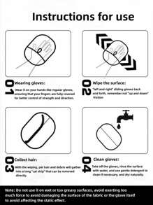 1 Pc Pet Hair Removal Gloves Brush,Static Electricity Hair Removal Glove, Reusable Cat Dog Electrostatic Hair Remover Grooming Glove Tool,Bi-Directional Brush Pet Hair Remover, Suitable For Carpet, Cat Scratch Mat, Bedding, Clothes - Multicolor - View 9