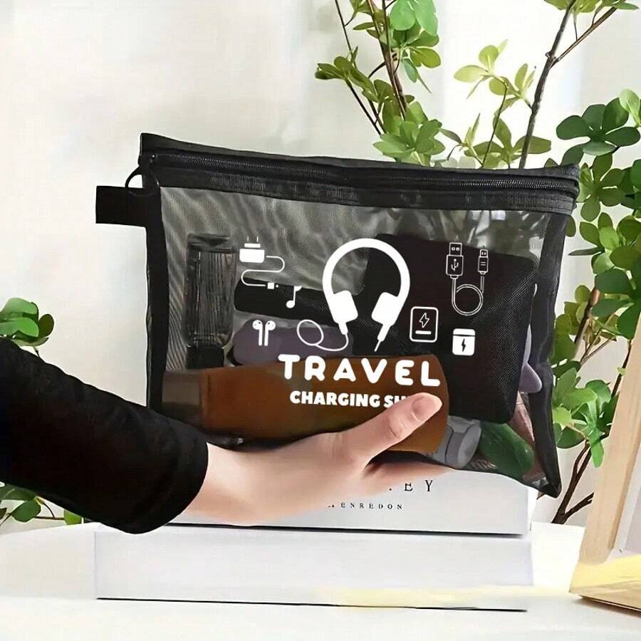 Leinwand Ladegerät Aufbewahrungstasche - Geringer Allergengehalt, nicht wasserdichte Elektronik Zubehör Tasche - Unisex Reise Kabel und USB Organizer Tasche Ladegerät Tasche Ladegerät Tasche für Frauen für Männer Elektronik Organizer Reiseaccessoires