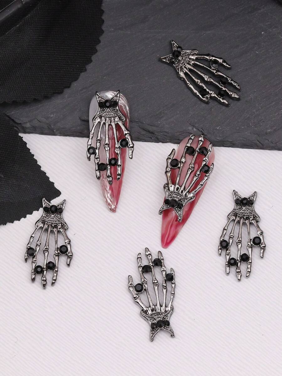 5 件万圣节美甲装饰大号鬼爪万圣节趣味哥特式美甲配件美甲用品美甲饰品美甲宝石