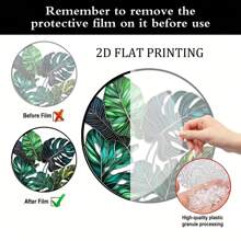 1 Bohemian Monstera Plant Lampshade - 8" X 8" Stained Glass Panel With Vibrant Tropical Leaves Design, Vertical Hanging Home And Garden Decor, - Home Decor, Wedding, Backdrop, Bedroom Decor And Kitchen Accessories, Fall Decor, Great For Room Decor, Halloween Decor