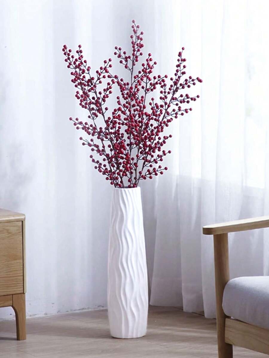 1 قطعة من الأواني الزهور الكبيرة الحديثة القائمة على الأرض لديكور المنزل - إناء زخرفي من البلاستيك خفيف الوزن، ديكور الغرفة، ديكور الغرفة الجمالي، ديكور الغرفة للفتيات المراهقات، إناء زهور جمالي من الزجاج