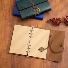 1pc 75-Page Vintage Leather Notebook, Matte Finish And Blank Pages - Hardcover Writing Journal With Metal Clasp And Spiral Binding, Halloween Gift, Christmas Gift - Multicolor - View 4