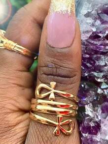 1 件复古埃及女王女神戒指，女士情侣镀金戒指，个性珠宝，日常佩戴，周年纪念日生日礼物