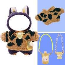 Pullover, Halskette, Umhängetasche Set, Neues Produkt, für Labubu (Plüschpuppe nicht enthalten)