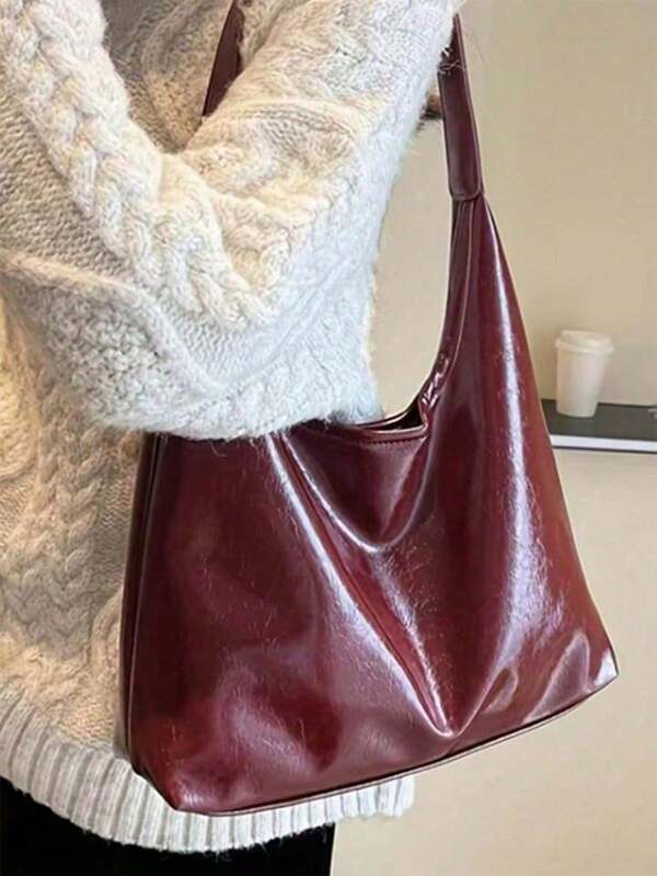 Grand sac à bandoulière pour femme, sac fourre-tout polyvalent en PU de haute qualité pour le travail