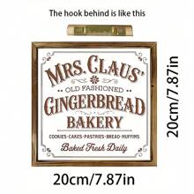 1 pieza Cuadro de madera con diseño de reno de 20x20cm - Letrero rústico de granja navideña, decoración nórdica hecha a mano para sala de estar y dormitorio, regalo de estilo cabaña acogedora para ella, decoración del hogar, decoraciones navideñas, decoración de habitación de invierno