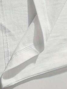 "MEMBERS ONLY" American Retro Graphic Print, Men's Summer Short-Sleeved Cotton Comfortable, Breathable Casual Outdoor Street Crew Neck T-Shirt - 白色 - 查看 5