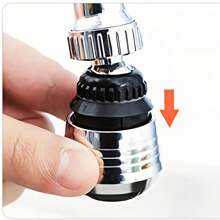 1pc 360° Rotating Kitchen Faucet Sprayer Head, RV Sink Extender With Anti-Splash Design, Water-Saving, Polished Surface, RV Interior Accessory - Silver - View 6