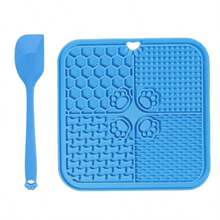 4-Compartment Pet Slow Feeder Mat, 12 Colors, With Dedicated Scraper & Spreading Spoon, Silicone, Suction Cup, Wall-Mounted, Cats & Dogs Lick Mat - Multicolor - View 12